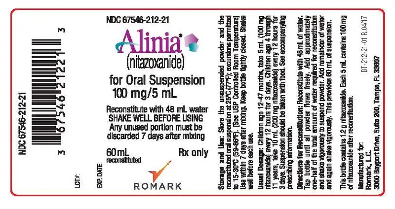 Alinia for Oral Suspension- Container Label